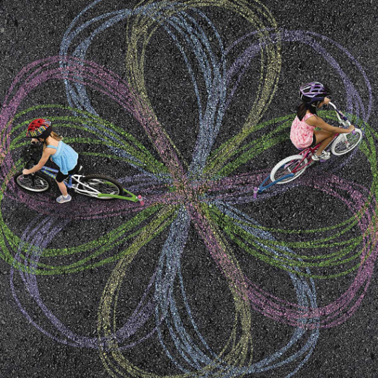 bike chalk drawing in cement bike chalk drawing in cement