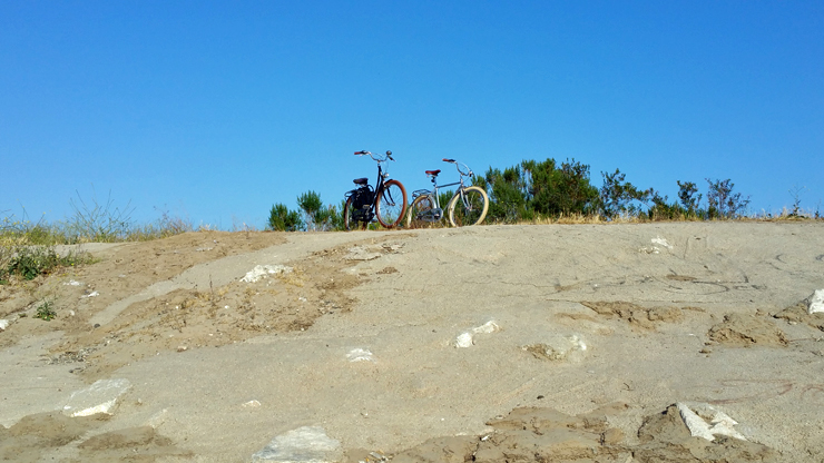 dutch bikes on top of the hill