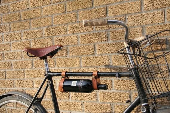 customized wine carrier bike an added bicycling benefit of a customized ride with a wine holder