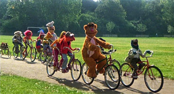 muppet group bicycle ride the muppets enjoy the benefits of bicycling in a group
