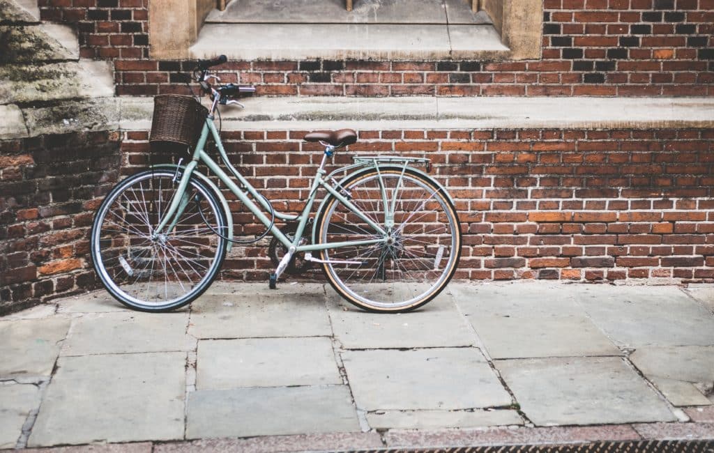 bikes for seniors by brick wall