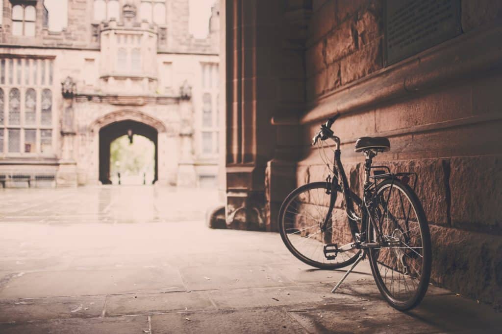 bike for seniors by wall